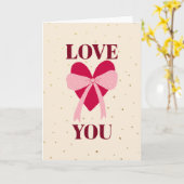 Carte hand drawn heart with bow love you Valentine's Day (Fleur jaune)