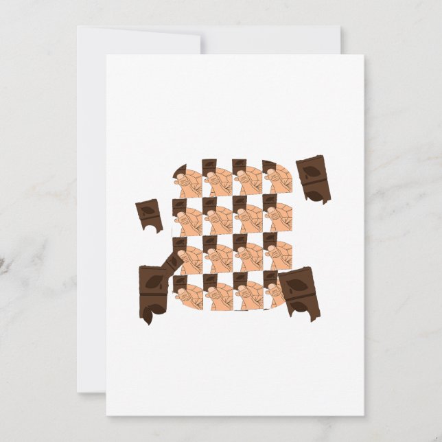 Carte Hand holding a piece of Valentine's chocolate (Devant)