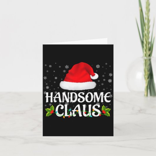 Carte Handsome Claus Christmas Lights Santa Pajama Famil (Devant)