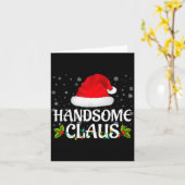 Carte Handsome Claus Christmas Lights Santa Pajama Famil (Fleur jaune)