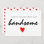 Carte Handsome Heureuse Sainte-Valentin (Devant / Derrière)