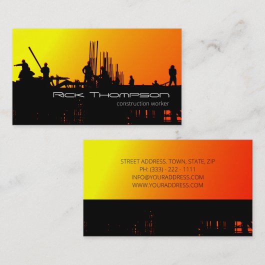 Carte Handyman Constructeur de chantier (Devant / Derrière)