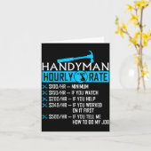 Carte Handyman Hourly Rate Humor Carpenter Funny Handy M (Fleur jaune)