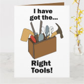 Carte Handyman Toolbox I Have Got Right Tools  (Fleur jaune)