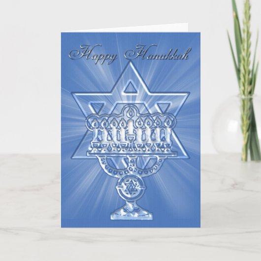 carte hannukah avec étoile et bougies (Devant)