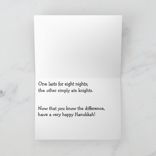 Carte Hanoukka amusante (Intérieur)