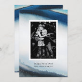 Carte Hanoukka aquarelle Happy (Devant / Derrière)