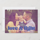 Carte Hanoukka Blue Love and Light Photo Single (Devant)