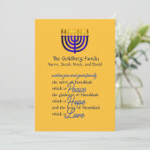 Carte Hanoukka Blue Menorah (Debout devant)