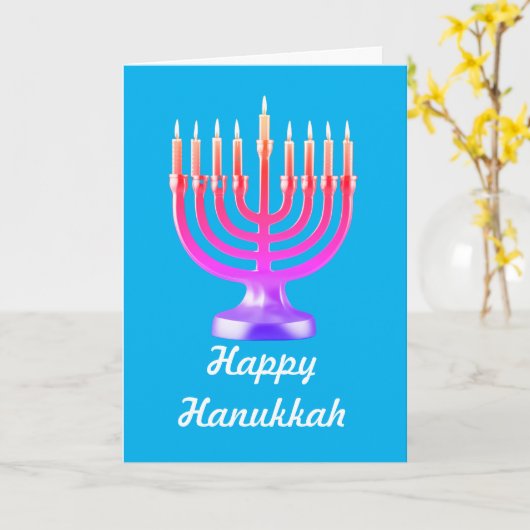 Carte Hanoukka, carte Hanoukka pliée 5" x 7" (Fleur jaune)