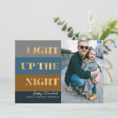 Carte Hanoukka Chanukah Gold Light Up the Night Photo (Debout devant)