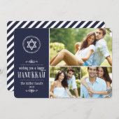 Carte Hanoukka Collage Photo Famille (Devant / Derrière)