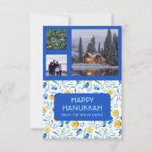 Carte HANOUKKA CUSTOM 3 PHOTOS Driedel Gelt Holiday (Devant)