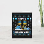 Carte Hanoukka de Noël Pignon Pajama Santa Hat Chanukah<br><div class="desc">Noël Hanoukka Pignon moche Pajama Santa Hat Chanukah Dreidel</div>