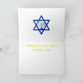 Carte HANOUKKA de vacances PAIX LOVE ET MIRACLES (Intérieur)