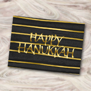 Carte Hanoukka Gold et Charcoal Stripe
