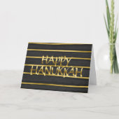 Carte Hanoukka Gold et Charcoal Stripe (Devant)