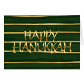 Carte Hanoukka Gold et Green Stripe (Devant horizontal)