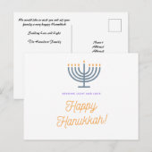 Carte Hanoukka Happy - personnalisable (Devant / Derrière)