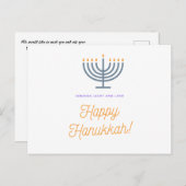 Carte Hanoukka Happy - personnalisable (Devant / Derrière)