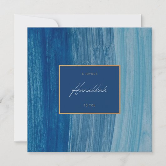 Carte Hanoukka heureuse Blue & Gold (Devant)