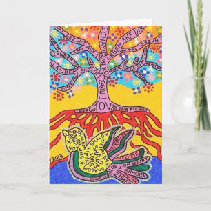 Carte Hanoukka Langue spirituelle yiddish de l'arbre de 