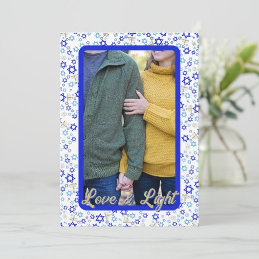 Carte Hanoukka Love & Light Photo (Debout devant)