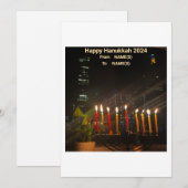 Carte Hanoukka Menorah (Devant / Derrière)