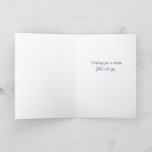 Carte Hanoukka Menorah avec des bougies bleues, blanches (Intérieur)