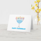 Carte Hanoukka Menorah avec masque (Fleur jaune)