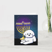 Carte Hanoukka Menorah Bichon (Devant)