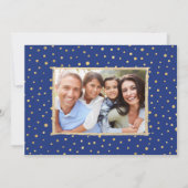 Carte Hanoukka moderne Blue et Gold Foil (Dos)