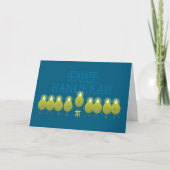 Carte Hanoukka Olive Menorah | Logo turquoise Blue Corpo (Devant)
