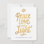 Carte Hanoukka Peace Love et Light (Devant)