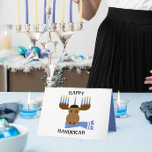 Carte Hanoukka personnalisée Hanoukka Moose Happy<br><div class="desc">Souhaitez à ceux qui sont sur votre liste une Hanoukka joyeuse avec cette carte de vacances Moose amusante qui peut être entièrement customisé de dire exactement ce que vous voulez! Ajoutez des noms de famille ou d'entreprise.</div>