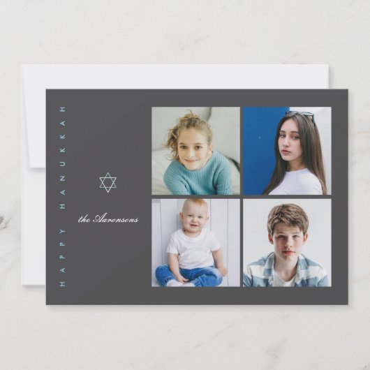 Carte Hanoukka photo Star of David (Devant)