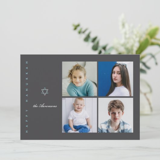 Carte Hanoukka photo Star of David (Debout devant)