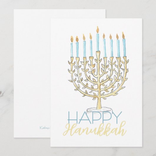 Carte Hanoukka plate (Devant / Derrière)