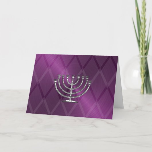 Carte Hanoukka Silver Menorah (Devant)