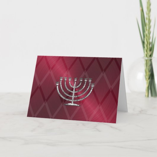 Carte Hanoukka Silver Menorah (Devant)