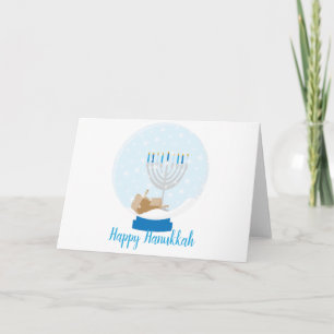 Carte Hanoukka Snow Globe