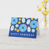 Carte Hanukkah Chanukah Desserts Donuts Biscuits (Fleur jaune)