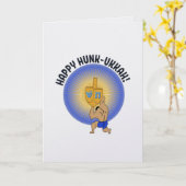 Carte Hanukkah Hunk drôle de vacances (Fleur jaune)