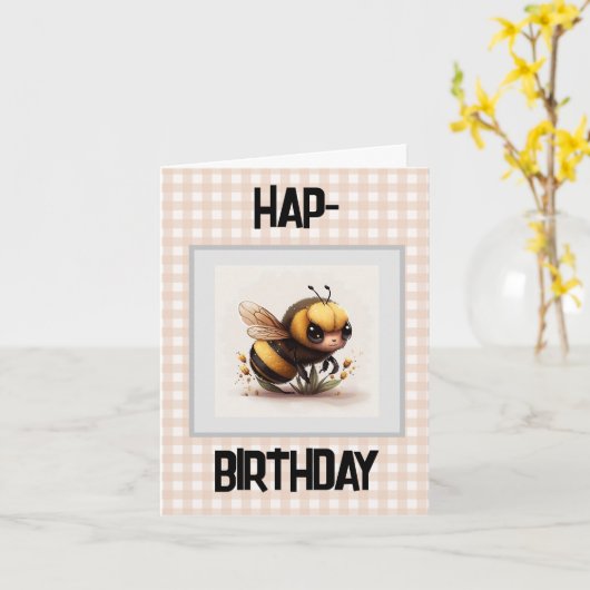 Carte Hap Bee Anniversaire (Fleur jaune)