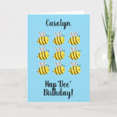 Carte HapBee Anniversaire, joli abeille anniversaire per (Devant)