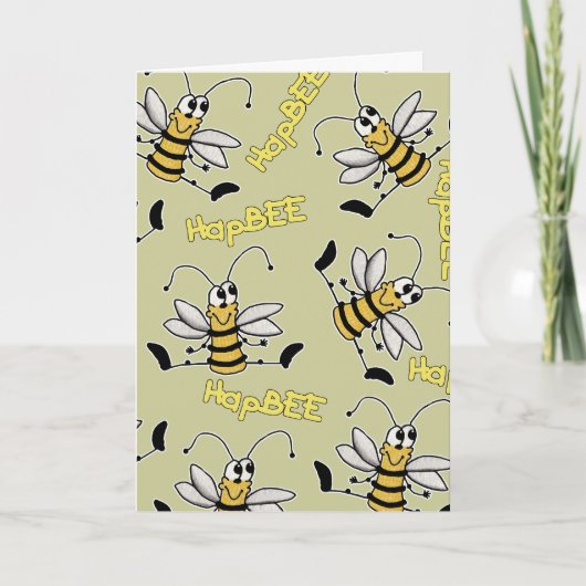 Carte HapBEE Bee Collage Anniversaire (Devant)