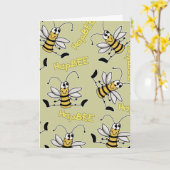 Carte HapBEE Bee Collage Anniversaire (Fleur jaune)