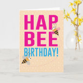 Carte HapBEE Birthday (Joyeux anniversaire) (Fleur jaune)