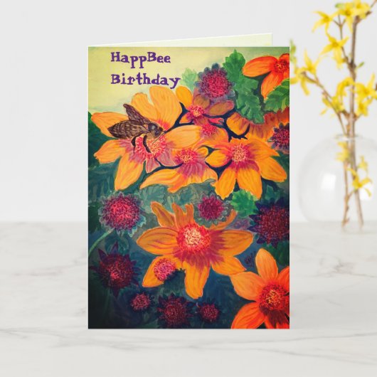 Carte HappBee Anniversaire 5 x 7 (Fleur jaune)