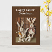 CARTE HAPPPY EASTER **GRANDSON** CARD (Fleur jaune)